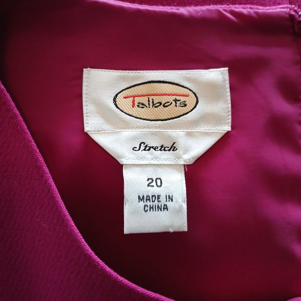 Talbots Fuchsia Sleeveless Midi Dress with Side Button Detail - Picture 10 of 10